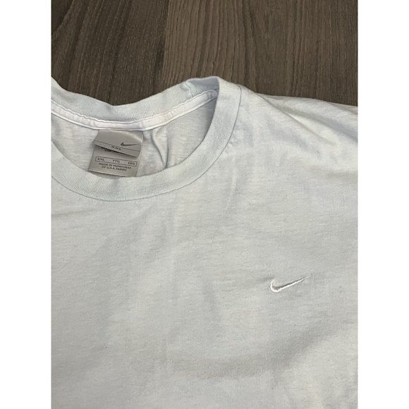 Vintage Nike Mini Swoosh Essential T Shirt Blue Silver Tag 2XL Tee - Picture 4 of 9